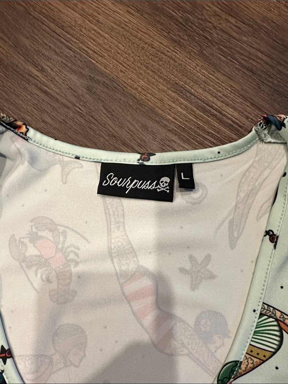 Sourpuss mint greenNautical Mermaid Print Skater Dress - Picture 2 of 3